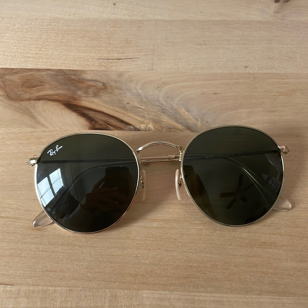 RayBan polarized round metal sunglasses